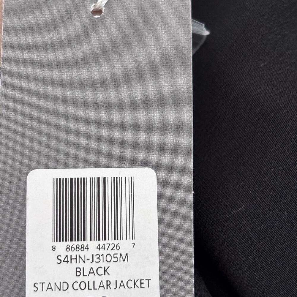 NWT Eileen Fisher Stand Collar 100% Silk Black Jacket Quiet Luxury Refined SZ L - Picture 7 of 11
